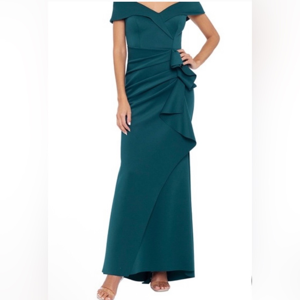 XSCAPE dress scuba teal